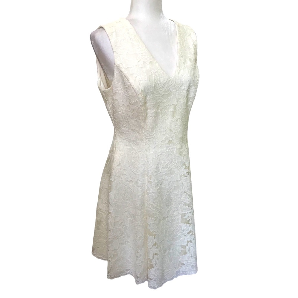 White House Black Market Lace Fit & Flare Dress - 10 - Picture 6 of 15